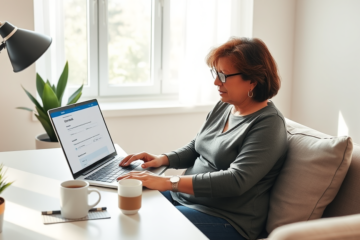 A person applying for a secure loan online from home, showcasing the ease and convenience of a fully online process.