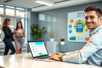 An illustration representing fast and hassle-free credit options