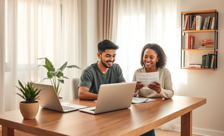 A person using a laptop to apply for a 100% online and reliable loan from home.