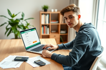 A person exploring different loan options online to get financial assistance.