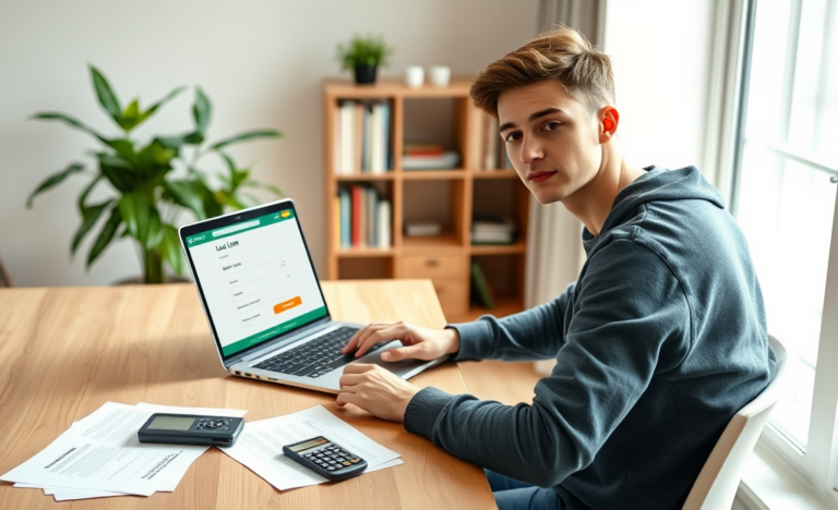 A person exploring different loan options online to get financial assistance.