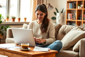 A person browsing online for quick loan options without proof of income